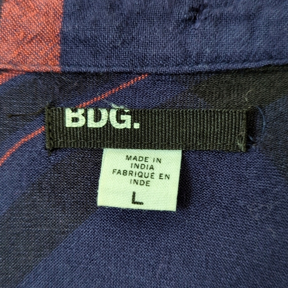 BDG Urban Outfitters Waterfall Plaid Oversized Long Sleeve Button Down Shirt L - Picture 4 of 12